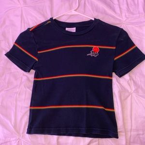 blue short sleeve top